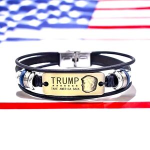 Trump Campaign Inspired Bracelet Vintage Antique‎ Style Faux Leather